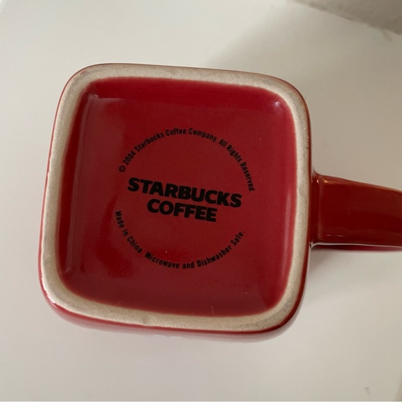 Starbucks 2006 Red Square Bottom Coffee Tea Mug - Picture 3 of 4